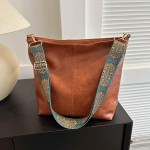 Bolsa grande de couro sintético vegano casual com zíper bolsa de trabalho Hobo para mulheres - Imagem 2