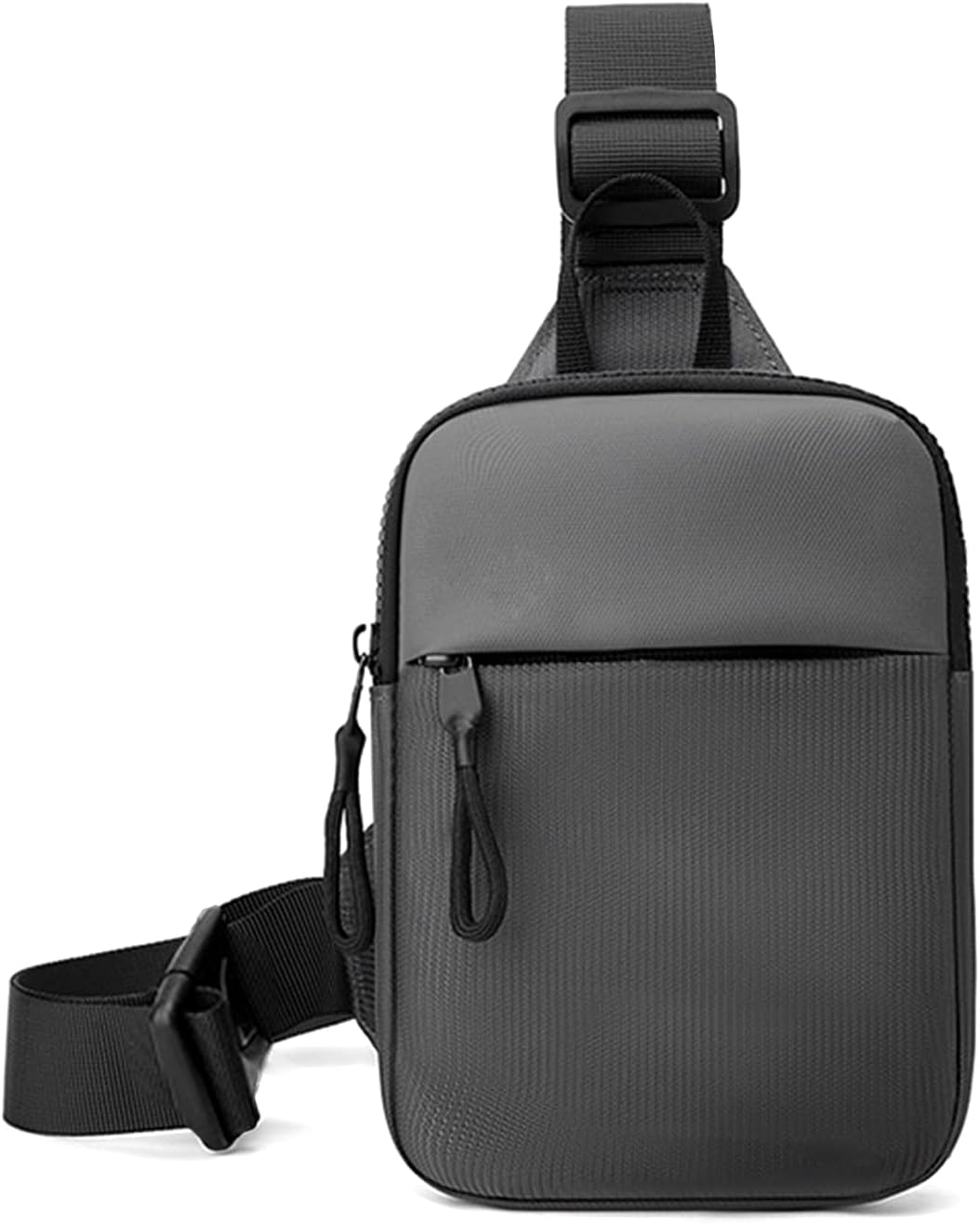 Bolsa-tiracolo-mini-bolsa-de-peito-com-bolso-duplo-resistente.jpg Bolsa tiracolo mini bolsa de peito com bolso duplo resistente à água, suporte de telefone de corrida para homens e mulheres, grande superfície de malha cinza