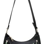 Bolsas de ombro transversais para mulheres, mini bolsas com estampa de bordado floral, bolsa de ombro pequena de poliuretano com fecho de zíper