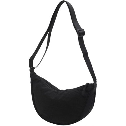Bolsas transversais crescentes para mulheres, bolsas de nylon modernas, bolsa tiracolo pequena para viagem Hobo