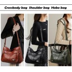 Bolsas transversais para mulheres, bolsa de ombro de poliuretano espaçosa com vários bolsos, bolsa feminina moderna sacola com alça superior - Imagem 2