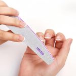 Buffer de lixa de unha bloco ergonômico de grão 100/180 para manicure em casa e salão de beleza, polimento de forma e unhas lisas, 10 peças