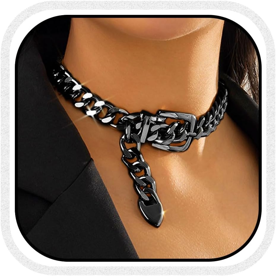 COSYDAYS-Colar-de-gargantilha-grossa-dourada-com-cinto-de-metal.jpg COSYDAYS Colar de gargantilha grossa dourada com cinto de metal, corrente cubana grossa, joia feminina