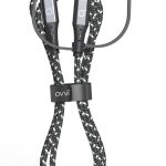 Cabo 3 em 1 Ovvi USB-C + Lightning e Micro-USB Grafite