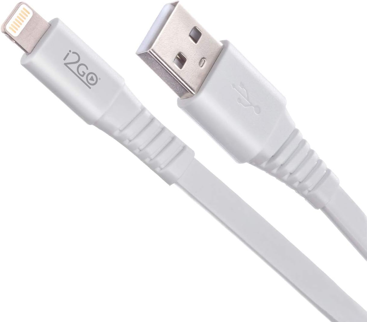 Cabo-IphoneCabo-Lightning-I2GO-Certificado-MFi-12m-24A-PVC-Flexivel.jpg Cabo Iphone/Cabo Lightning I2GO Certificado MFi 1,2m 2,4A PVC Flexível Flat Branco - I2GO Basic