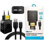 Cabo Micro USB V8 1M e Fonte Carregador de Parede Para Carga Rapida e Transferencia de Dados 5.1A Alta velocidade, Com 2 Saidas USB 25,5W Smart Charger, P/Celular e Dispositivos - Imagem 2