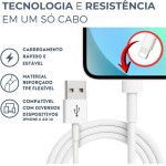 Cabo USB Reforçado 2 Metros Compatível com iPhone 6 ao 14, iPad e AirPods, Carregamento Turbo Rápido e Transferência de Dados - Imagem 2