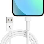 Cabo USB Reforçado 2 Metros Compatível com iPhone 6 ao 14, iPad e AirPods, Carregamento Turbo Rápido e Transferência de Dados