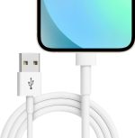 Cabo USB Reforçado 2 Metros Compatível com iPhone 6 ao 14, iPad e AirPods, Carregamento Turbo Rápido e Transferência de Dados