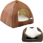 Cama Casa Toca Iglu Tenda Caminha Cabana para Cachorros e Gatos Pet 47cmx45cm - Duke & Dixie (Marrom)