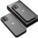 Capa Capinha Case Premium Preta Verde Azul Rosa Translúcida com Proteção de Câmera para iPhone 12, iPhone 12 Pro e iPhone 12 Pro Max (Preto, Iphone 12)