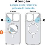 Capa Capinha Case para (iPhone 17) Magnética Carregamento por Indução Transparente Premium Anti Impacto, Anti Amarelamento, Proteção de Câmera (iPhone 17)