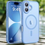 Capa para iPhone 17, [compatível com MagSafe] [proteção militar contra quedas] Proteção total da câmera à prova de choque fina translúcida fosca protetora para iPhone 17-6,3 polegadas (azul claro)
