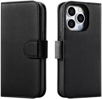 Capinha Capa Carteira Flip Luxo Para Iphone 15 / Iphone 15 Pro/Iphone 15 Plus/Iphone 15 Pro Max (PRETA, IPHONE 15 PRO)
