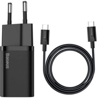 Carregador 25W Mini Super SI Com Cabo Tipo-c PD 3A Baseus Preto