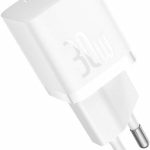 Carregador Baseus Turbo Gan5 Usb-c Para iPhone E Android (Branco, 30W)