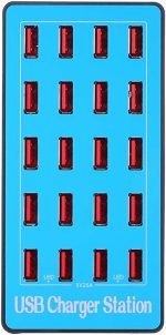 Carregador Inteligente USB com 20 Portas Adaptador de Energia de Compatibilidade Universal Estação de Carregamento para Família e Uso de Escritório POPQ