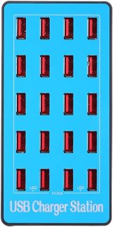 Carregador Inteligente USB com 20 Portas Adaptador de Energia de Compatibilidade Universal Estação de Carregamento para Família e Uso de Escritório POPQ