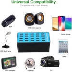 Carregador Inteligente USB com 20 Portas Adaptador de Energia de Compatibilidade Universal Estação de Carregamento para Família e Uso de Escritório POPQ - Imagem 2