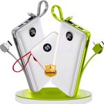 Carregador Portátil Power Bank 20.000mah Universal com Cabos Premium, para Celular, Tablet, Fone de Ouvido e Caixa de Som (Branco)