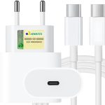 Carregador Turbo Tipo C Compatível com iPhone 15, 15 pro, 15 Pro Max, iPhone 16, 16 pro, 16 pro Max, Samsung Galaxy, IOS/Android Turbo + Cabo USB-C Ultra Rápido de 1M Premium