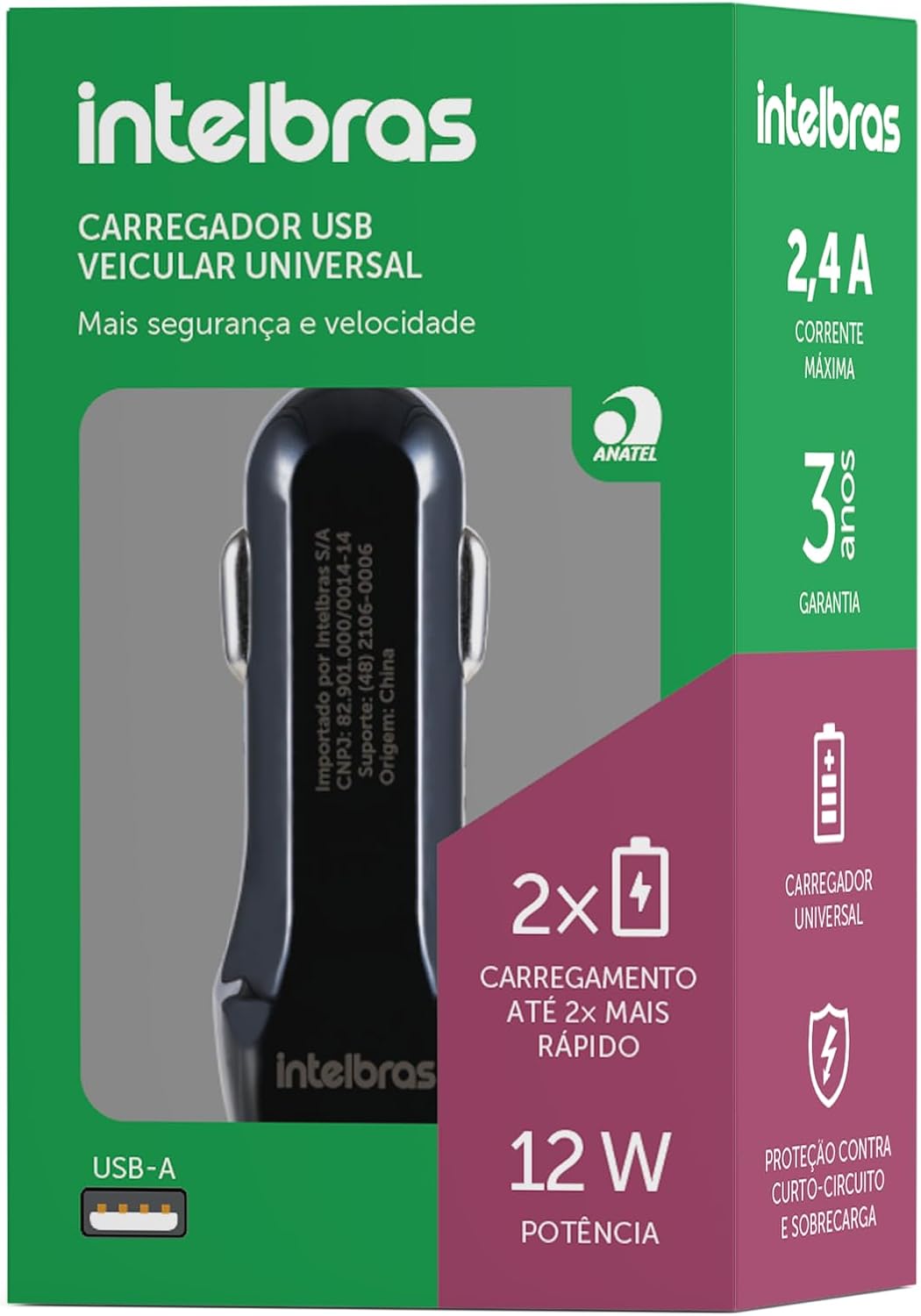 Carregador-Universal-Veicular-ECV2-Fast-Preto-Intelbras.jpg Carregador Universal Veicular ECV2 Fast Preto Intelbras