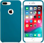 Case Capa Capinha Silicone Aveludado pra iPhone 5 e 5SE (Azul Celeste)
