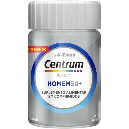 Centrum NOVO Homem 50 Mais Multivitaminico, com Vitamina D, Vitamina B12, Calcio e Magnesio, 30 Comprimidos