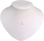 Colar Chocker Nossa Senhora Aparecida, Fio de Nylon 45cm, Pingente em Madrepérola, Folheado a Ouro, Fecho Rosqueável Feminino Mulher Adolescente Infantil Semijoia Gargantilha