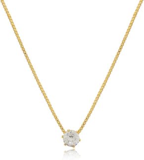 Colar Corrente Ponto de Luz Zircônia Folheado a Ouro 18k