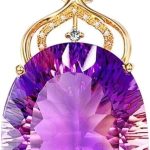 Colar Feminino Luxo "Ametista" – Prata Banhada a Ouro 18K, Pingente de Cristal Ametista e Zircônias – Joia Fina, Elegante e Sofisticada – Acompanha Bolsa de Veludo