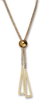 Colar Feminino "Modern Gold" Ajustável – Aço Inoxidável, Pingente Triângulo Minimalista, Versátil Gargantilha ou Longo – Estilo Moderno e Elegante – Acompanha Bolsa de Veludo