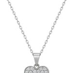 Colar Feminino Pingente Coração Brilhante Aço Inox Elegante