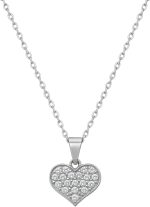 Colar Feminino Pingente Coração Brilhante Aço Inox Elegante