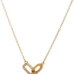 Colar com pingente feminino, colar dourado delicado, clipe de papel, gargantilha, joias simples para mulheres, moderno