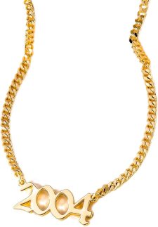 Colar de aniversário feminino exclusivo - Colar gargantilha de corrente banhada a ouro 14K com vários estilos, colar de pingente personalizado com número retrô de ano de nascimento, presentes