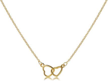 Colar de coração feminino com pingente de coração de ouro, colar de corrente de coração grosso, gargantilha de coração de prata, joia de presente