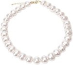 Colar feminino de pérolas, boêmio, barroco, gargantilha de pérola, joia de casamento, presente para mulheres, Large, Pérola, Sem Pedra Preciosa