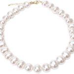 Colar feminino de pérolas, boêmio, barroco, gargantilha de pérola, joia de casamento, presente para mulheres, Large, Pérola, Sem Pedra Preciosa