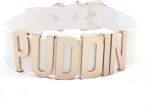 Colar gargantilha PUDDIN de couro sintético branco para cosplay, filmes, acessórios de Halloween, cosplay
