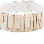 Colar gargantilha PUDDIN de couro sintético branco para cosplay, filmes, acessórios de Halloween, cosplay
