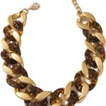 Colar gargantilha de corrente grossa moderna para mulheres, colar grande de contas de acrílico, colar grande da moda, vintage, punk boho fashion, colar de resina, leve, feito à mão, joias presentes