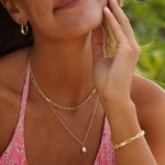 Colar gargantilha delicada banhado a ouro 14K para mulheres e meninas | Cobra, elo cubano, clipe de papel, contas de bola, corrente de tênis, colar de pérolas naturais de água doce para presente - Imagem 2