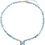 Colares de borboleta de cristal boêmio, alívio do estresse, ansiedade, pingente de ioga, pedra natural curativa, mantra, gargantilha para mulheres, adolescentes, meninas, amizade, aniversário, dia das