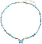 Colares de borboleta de cristal boêmio, alívio do estresse, ansiedade, pingente de ioga, pedra natural curativa, mantra, gargantilha para mulheres, adolescentes, meninas, amizade, aniversário, dia das