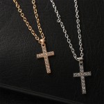 Colares femininos cor prata presente festa estilo coreano diamante strass pingente cor dourada gargantilha clavícula (ouro) - Imagem 2