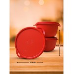 Conjunto Com 3 Bowls 500ML Pequenos e Compactos Kit Com Tampa Leve ao Micro-ondas Freezer Máquina de Lavar É Livre de BPA Vasilha Pote de Plástico Premium Moderno Clean FONSES (Verde Tifany) - Imagem 2