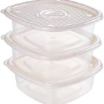 Conjunto de Potes Quadrados 1 L Pop 3 Unidades, Plasútil