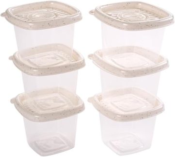 Conjunto de Potes Quadrados 170 ml Pop 6 Unidades, Plasútil