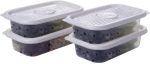 Conjunto de Potes Retangulares 520 ml Pop 4 Unidades, Plasútil